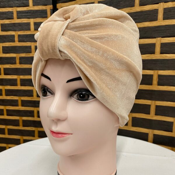 Velvet turban - Light beige