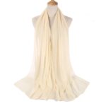 Chiffon hijab - White cream and yellow tone